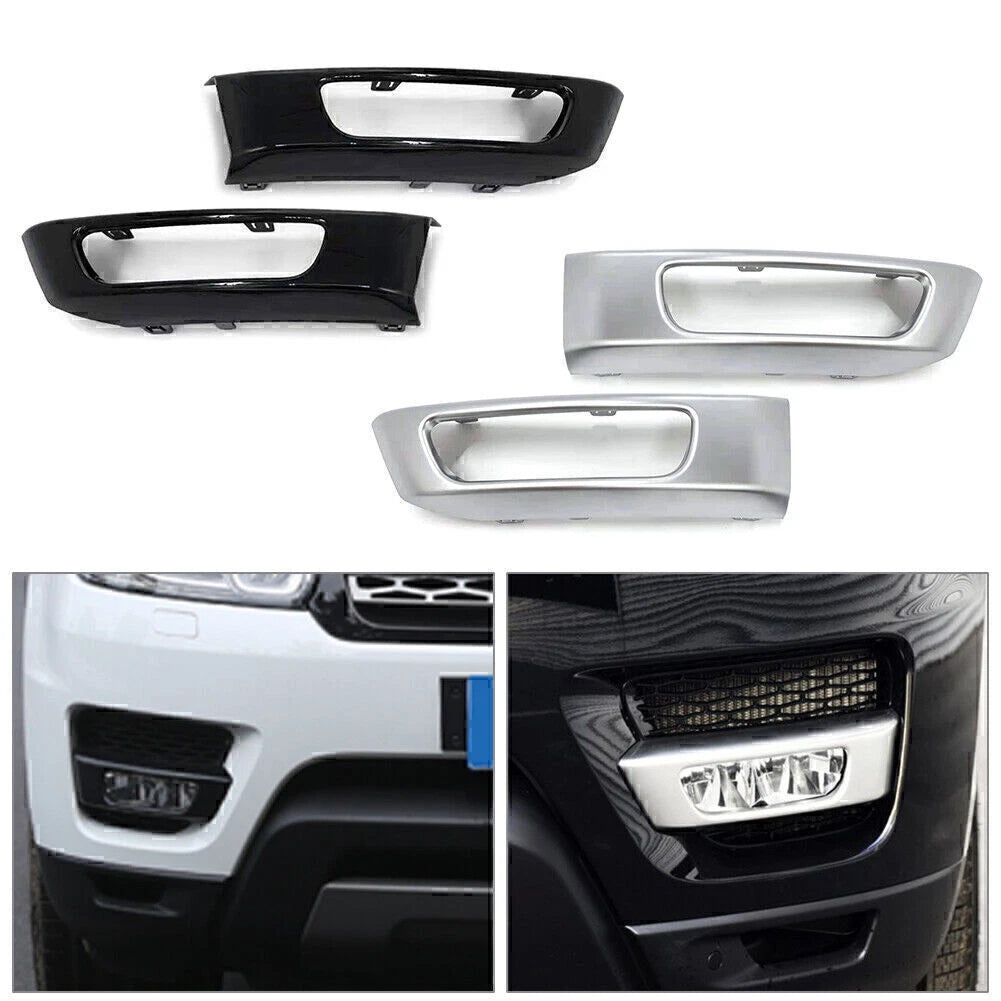 For Range Rover Sport 2014-2017 Front Bumper Fog Light Lamp Cover Silver 2PCS