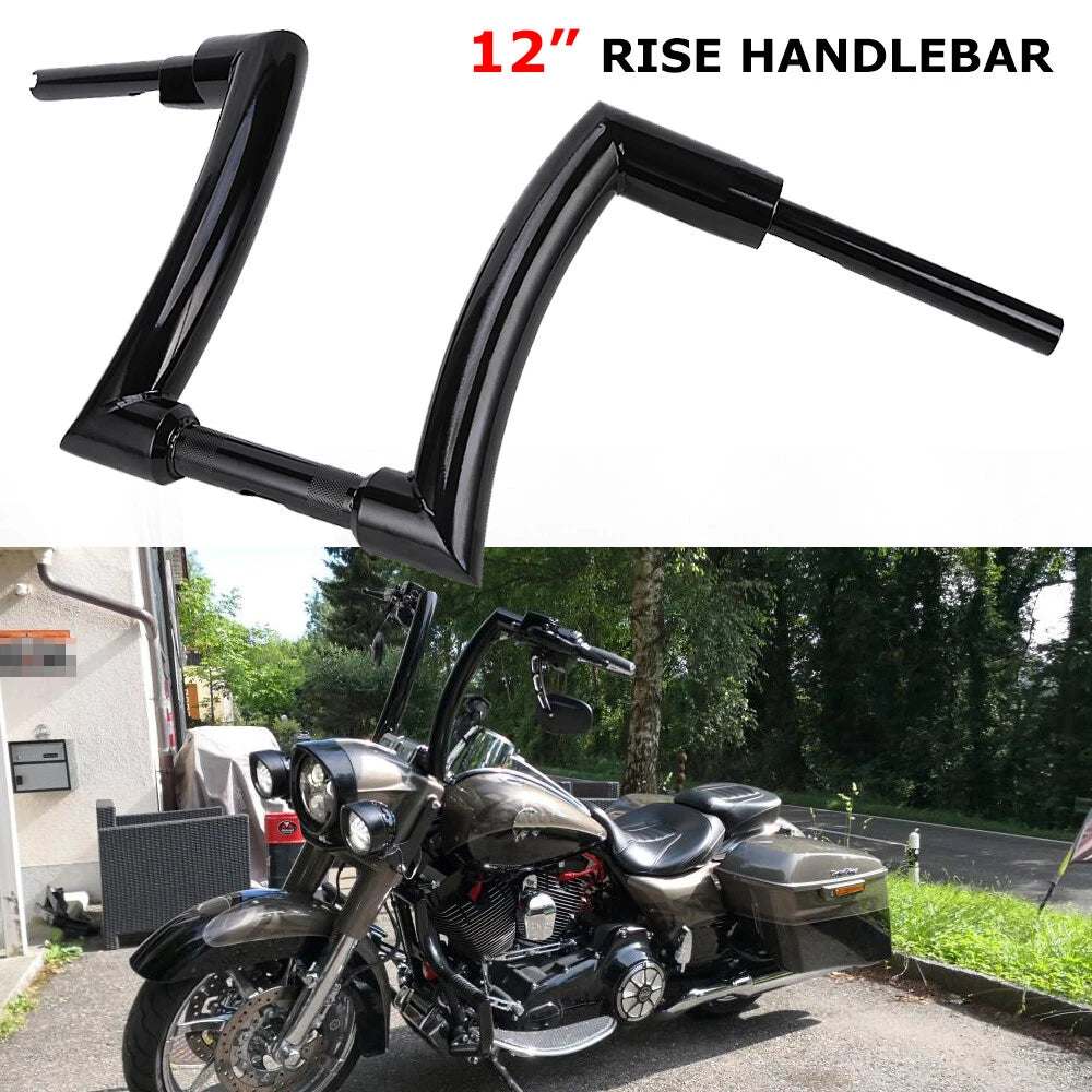 12" Rise 2" Ape Hanger Handlebars For Harley Sportster Fatboy Dyna Softail FLST