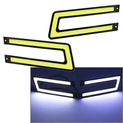 White COB DRL LED Daytime Running Light for Universal Car Driving Fog Lamp 2 Pcs