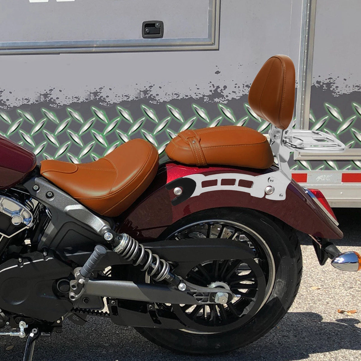Passenger Sissy Bar & Backrest & Mouting Spools For Indian 19-20 Scout Sixty ABS