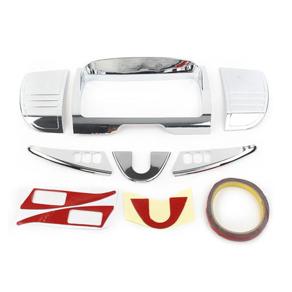 Tri Line Gauge Stereo Accent Set For Harley Touring Street Glide 2014-22 Chrome