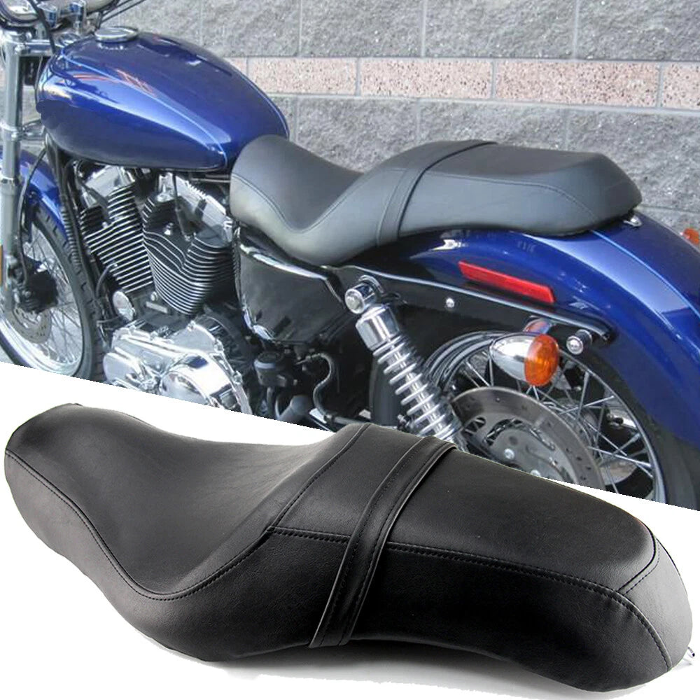 Two Up Seat Passenger Driver Saddle For Harley Sportster XL 883 1200 48 72 Iron
