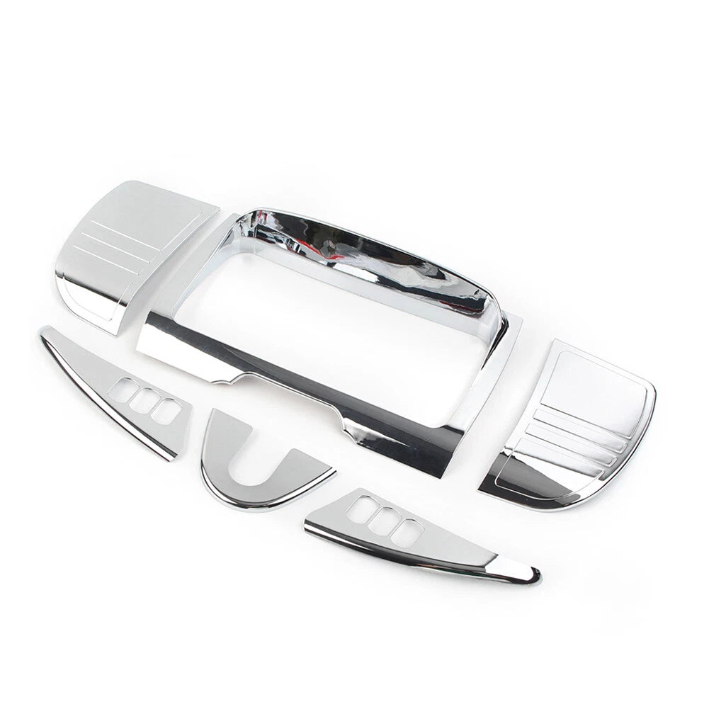 Tri Line Gauge Stereo Accent Set For Harley Touring Street Glide 2014-22 Chrome