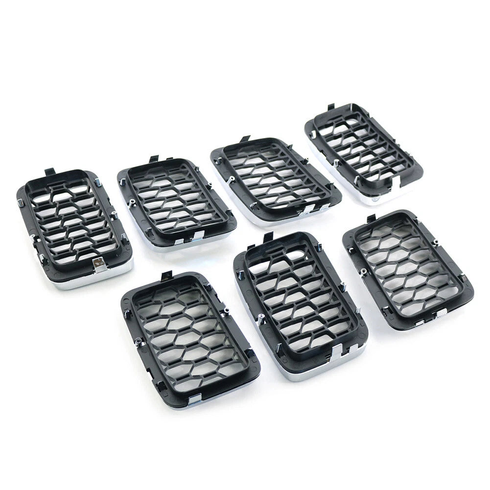 Front Grille Honeycomb Mesh Insert Cover Chrome For Jeep Grand Cherokee 17-21 US