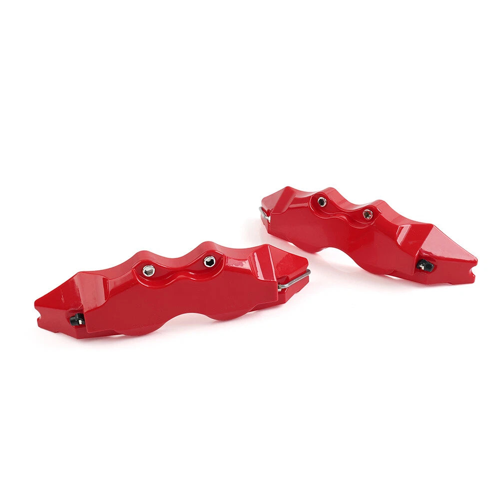 2x Universal Large Size 3D Style Car Auto Disc Brake Caliper Covers Set Kit Red