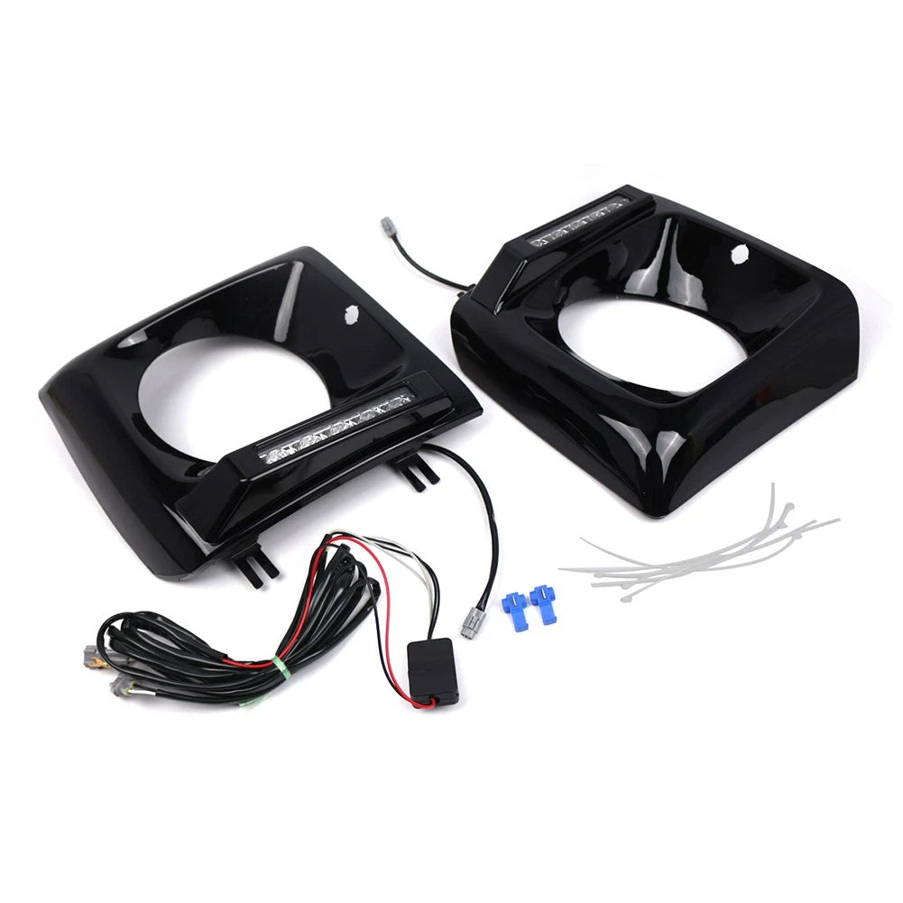 Glossy Black Daytime Running Lights Headlight Bezel For Benz G-Class W463 90-18