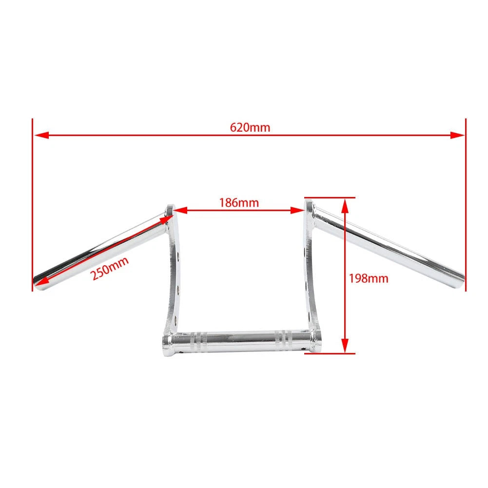 1" Handlebars Z Bar Drag Bars Chrome For Harley For Honda For Chopper Cruiser