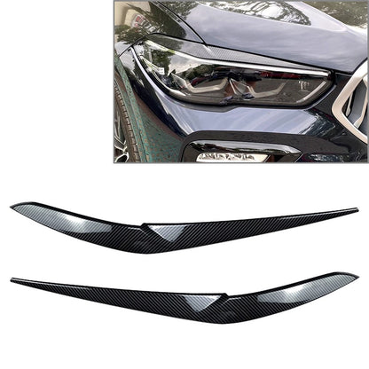 Front Fog Light Lamp Eyebrow Cover Trim For BMW X5 2018-22 X6 19-22 Carbon Fiber
