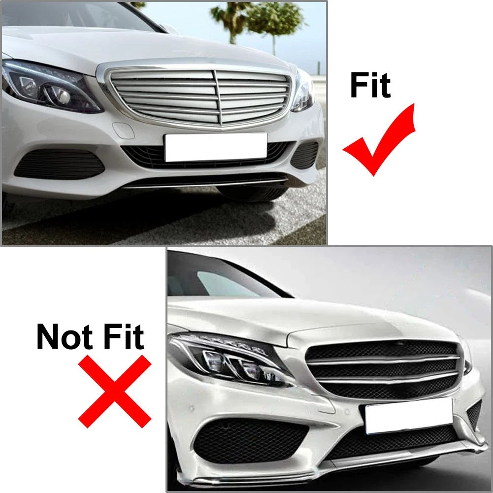 Fog Light Honeycomb Mesh Grilles Cover For Mercedes Benz C Class W205 C300 15-18