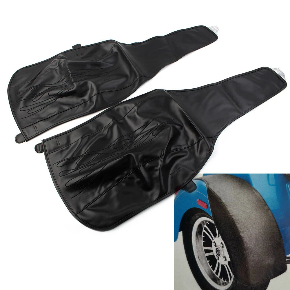 Flame Rear Trike Fender Bra Fit Harley Tri Glide Ultra Classic Black PU Leather