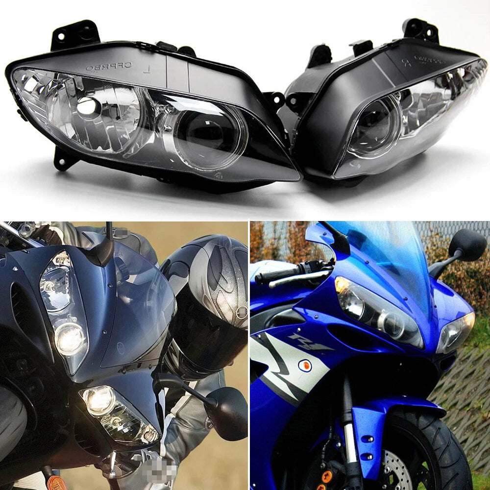 Left & Right Front Headlight Headlamp Assembly For Yamaha YZF R1 2004 2005 2006