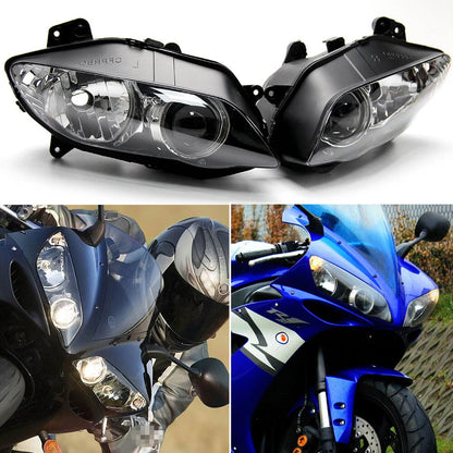 Left & Right Front Headlight Headlamp Assembly For Yamaha YZF R1 2004 2005 2006