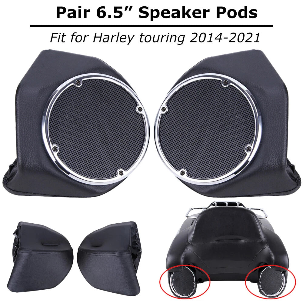 6.5'' Rear Speakers Pods For Harley Touring King Tour Pak Street Glide 2014-2023