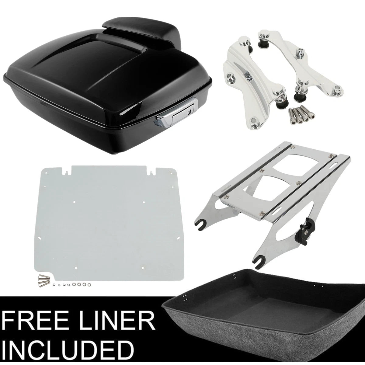 Chopped Trunk Mount Rack Docking Plate Fit For Harley Road Glide 14-Up