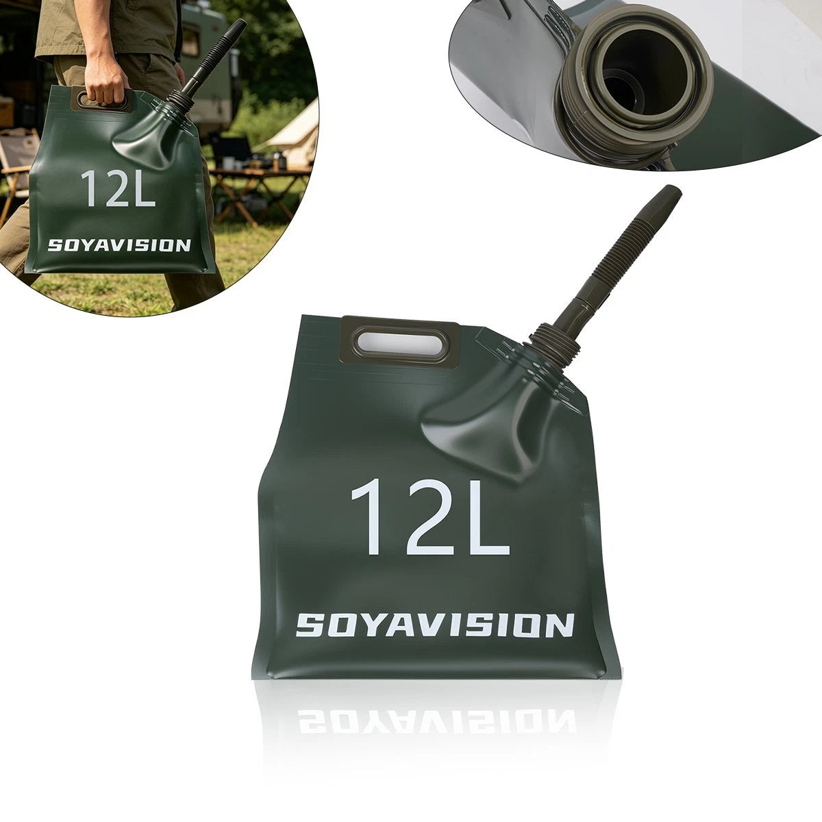 12L Portable Car Motor ATV Gas Fuel Tank Oil Storage Bucket Can Soft Bladder Bag