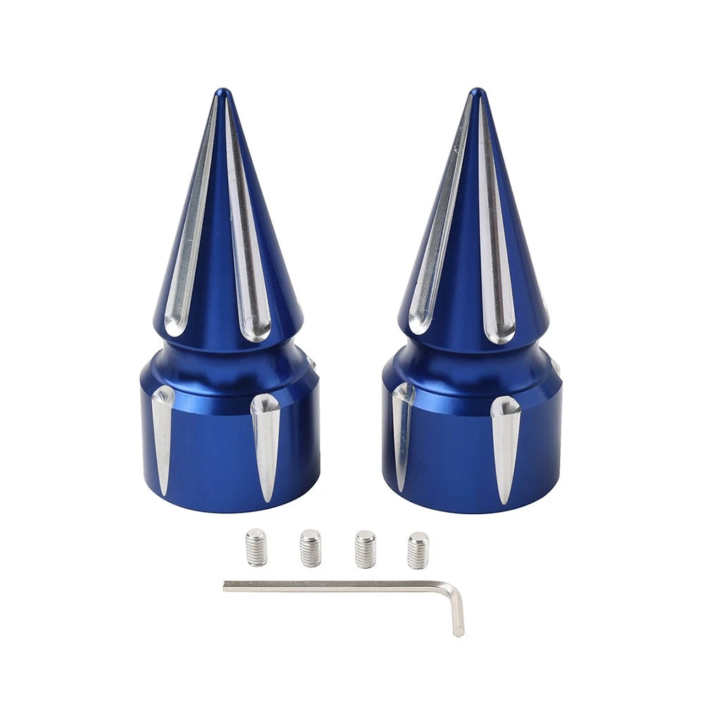 Front Axle Cap Nut Cover 3.6" For Harley Softail 07+ Dyna 08+ Street Glide Blue