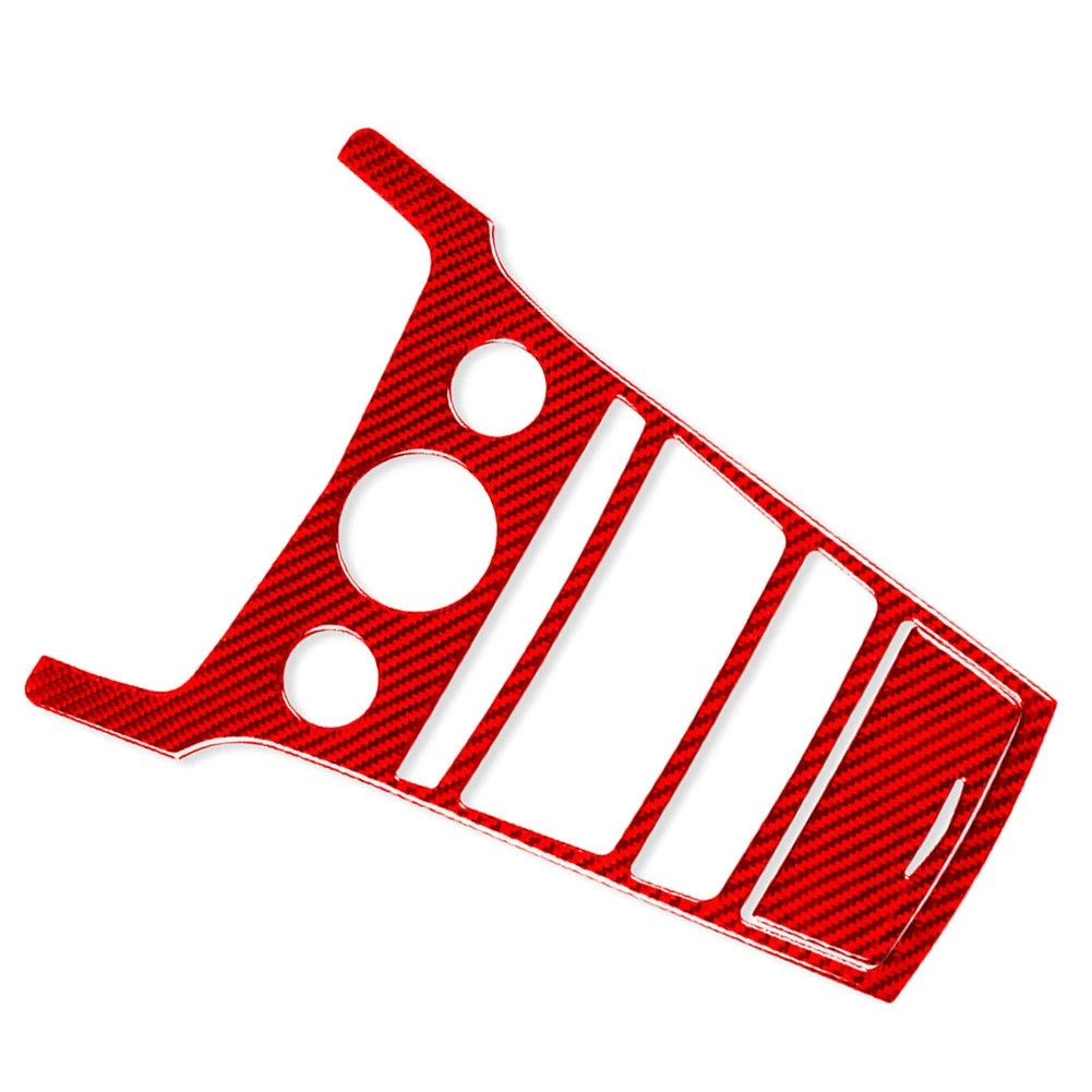 2Pcs Carbon Fiber Red Central Console Cover Trim For Cadillac CTS 2008-2013 ABS