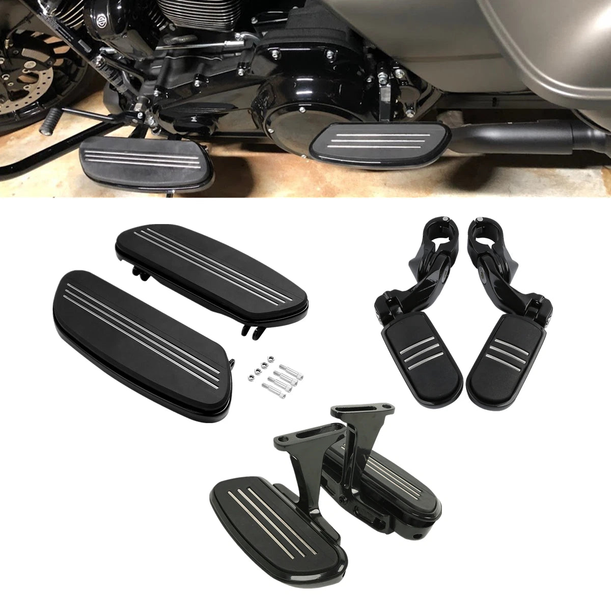Rider Passenger Pegstreamliner Footboard & FootPegs For Harley Road Glide  93-24