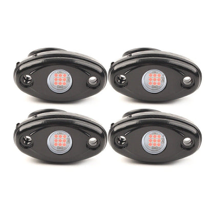 For Jeep Truck SUV Off-Road Boat Lamp 4 Pods High Power LED Rock Red Light Kit