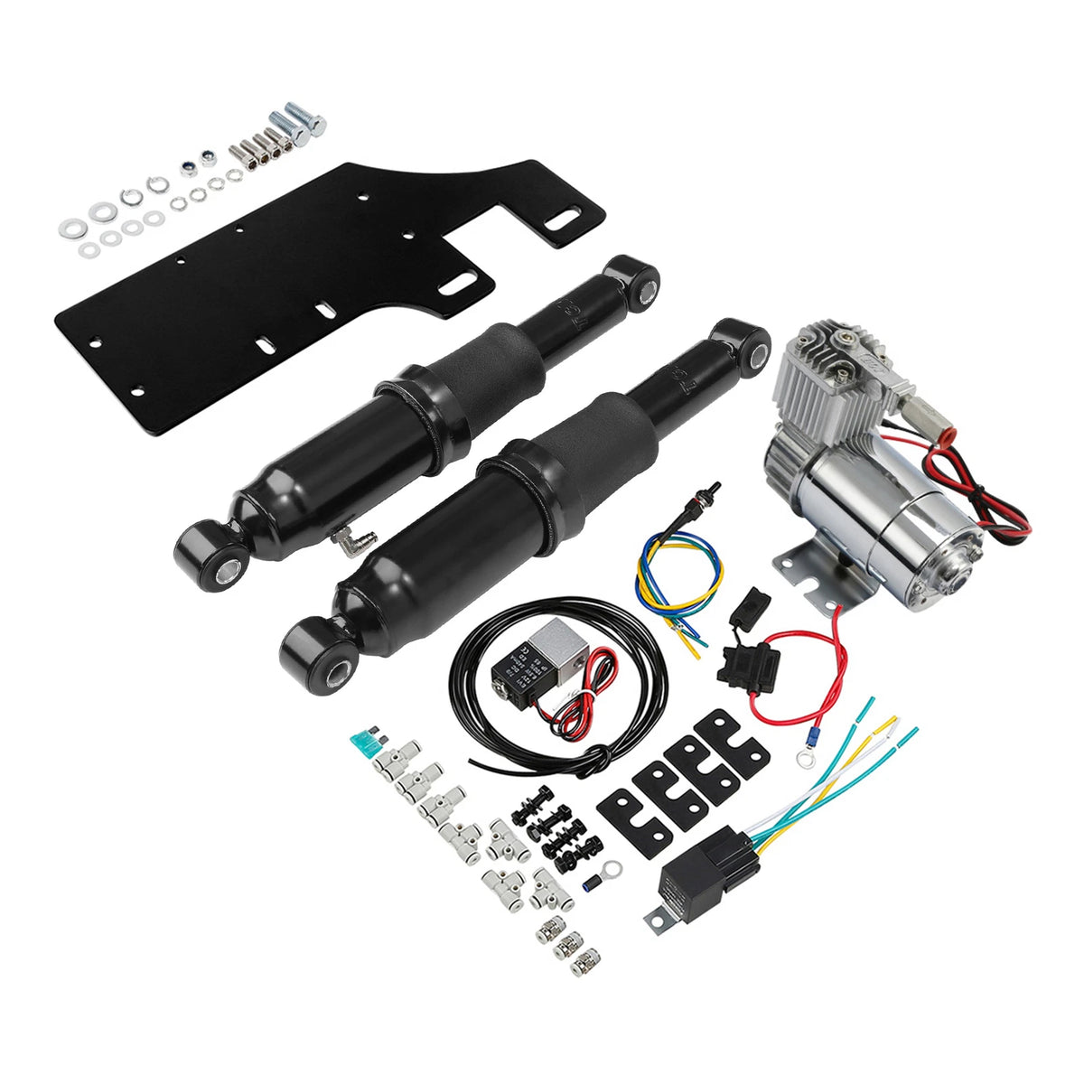 Rear Air Ride Suspension Kit Fit For Harley Electra Street Road Glide King 94-Up