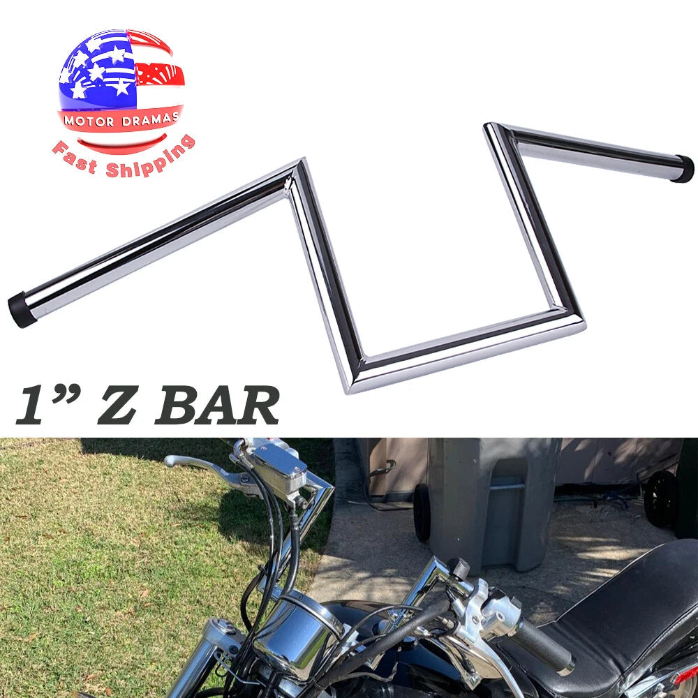 Motorcycle Drag Z-Bars 1"inch Handlebar for Harley Bobber Softail Dyna Sportster