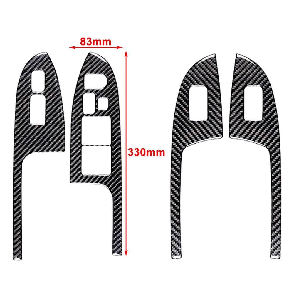 Carbon Fiber Window Lift Panel Switch Cover Trim For Honda Accord 2003-2007 Red
