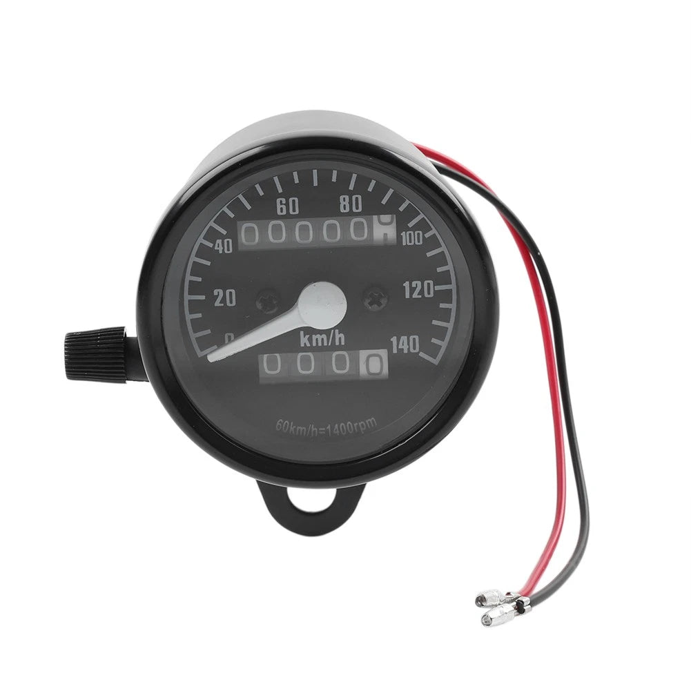 Motorcycle Universal Odometer Speedometer Tachometer Gauge Black 12V