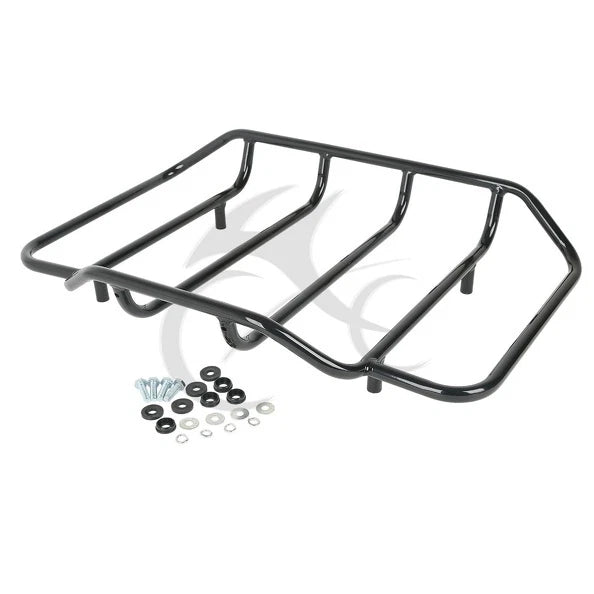 Chopped Trunk Backrest Pad & Mount Rack Fit For Harley Touring Models 2014-2025