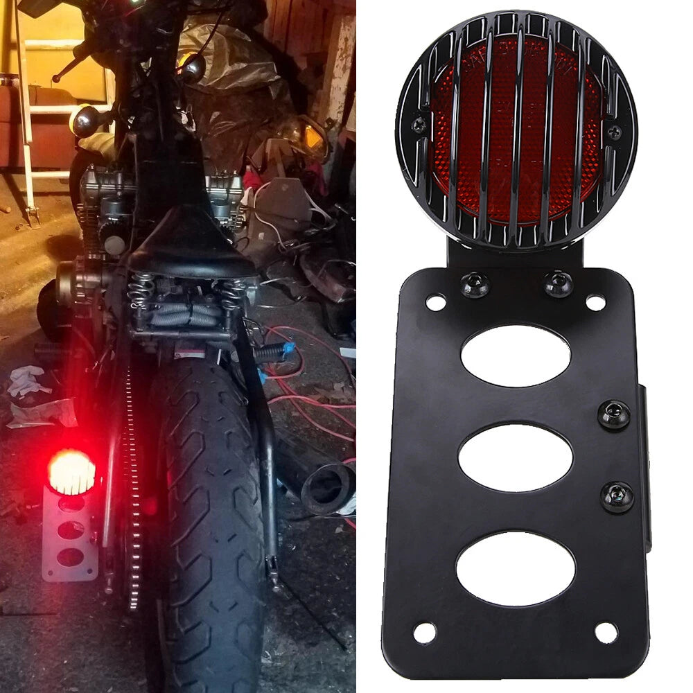 3/4" Side Mount Brake License Plate LED Tail Light For Harley Chopper Bobber XL