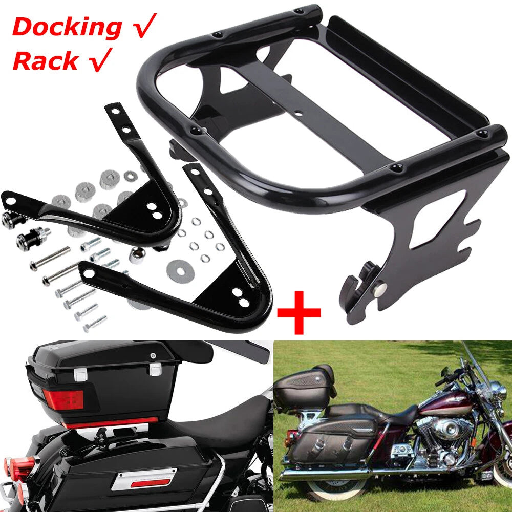 Quick Detach Two up Tour Pack Rack Mount + Docking Kits For Harley 97-08 Touring