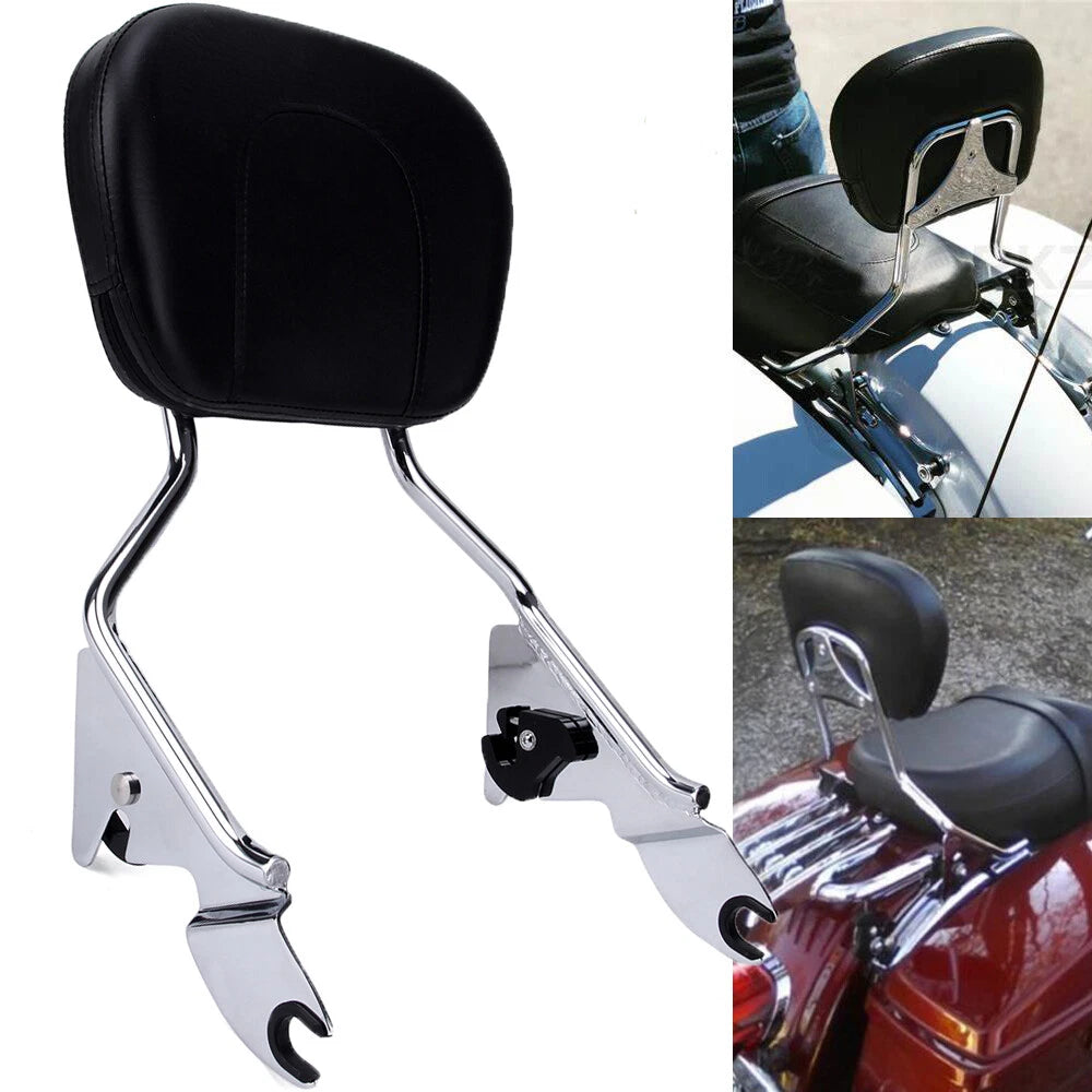 Detachable Backrest Sissy Bar & Pad For Harley 09-2023 Electra Street Road Glide