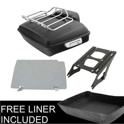 Matt Black Chopped Trunk Pad Plate Mount Rack Fit For Harley Touring 2014-2026