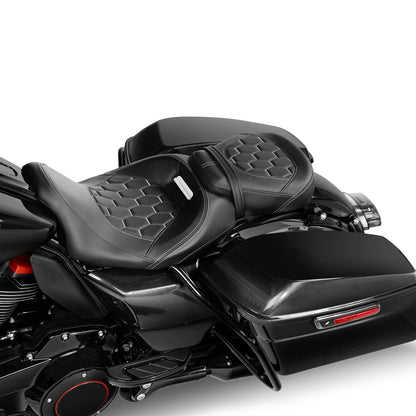 Driver Rider Passenger 2 Up Gel Seat Fit For Harley Electra Road Glide 2009-23