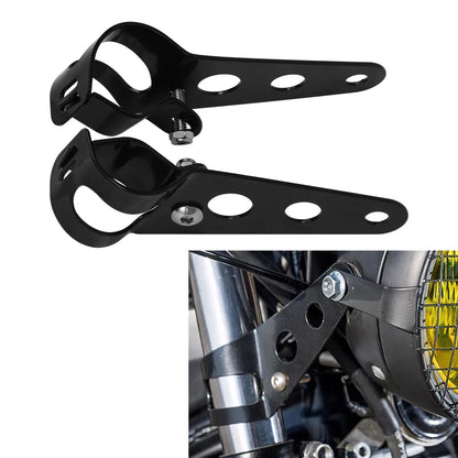 Black Headlight Brackets Fork Ears Motorcycle Bobber Cafe Racer 28mm-34mm TCMT