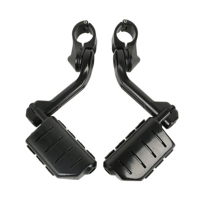 1-1/4" Highway Engine Guard Long Angled Foot Pegs Mount Fit For Harley Glide US