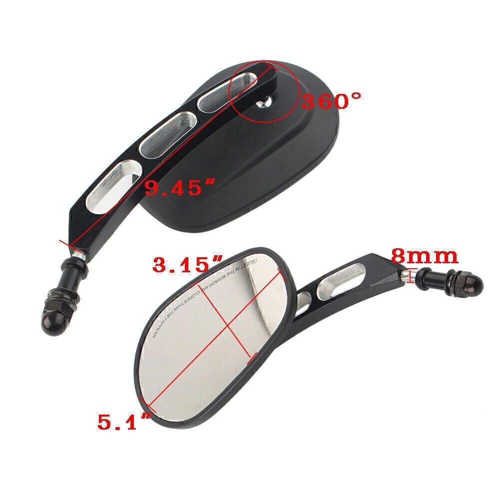 2PCS Rearview Side Mirror Matte Black fit Sportster 883 Softail Touring Dyna mo