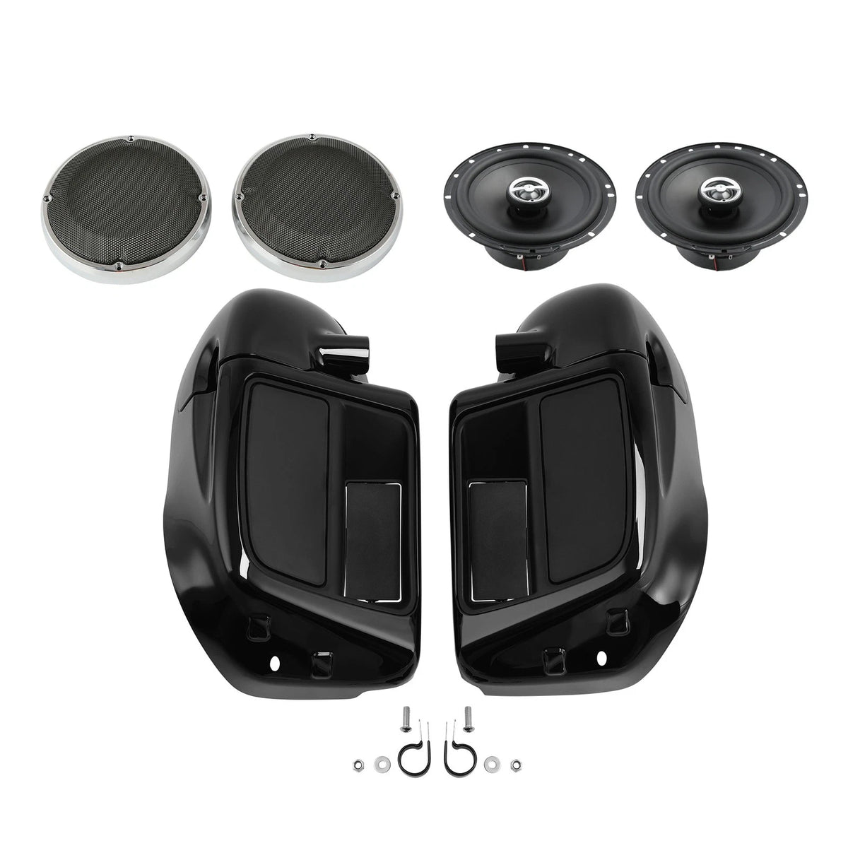Lower Vented Fairings Speakers & Engine Guard Fit For Harley Touring 14-24 Black