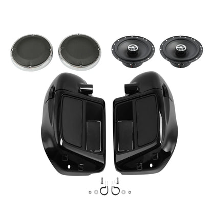 Lower Vented Fairings Speakers & Engine Guard Fit For Harley Touring 14-24 Black