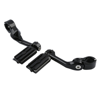 Mustache Engine Guard Crash Bar & Foot Pegs Clamps Fit For Harley Softail 00-17