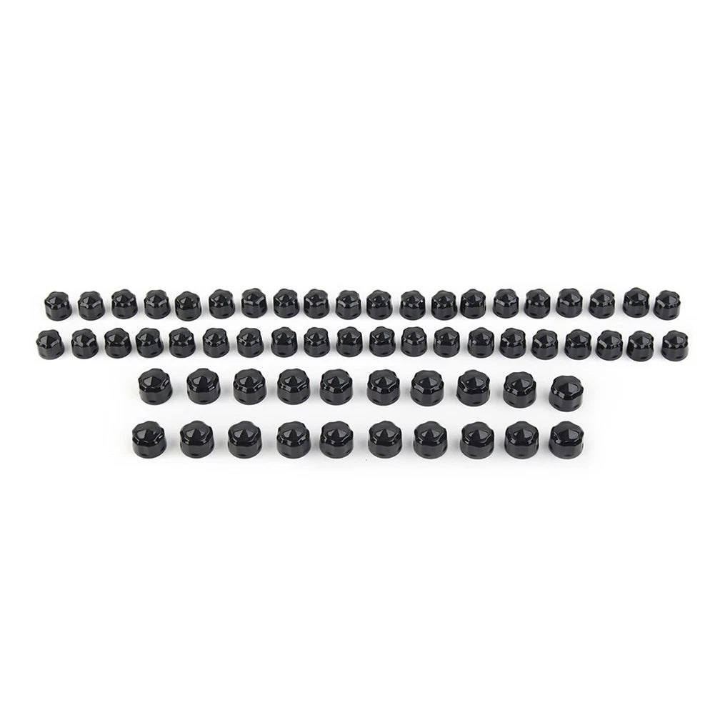 1 Set Engine Bolt Caps Cover Plastic Black For Harley Road Street Glide Softail