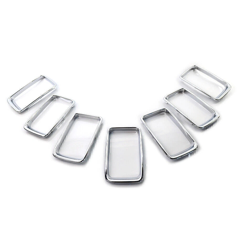 Front Grille Grill Insert Ring Trim Cover For Jeep Grand Cherokee 2014-16 Chrome