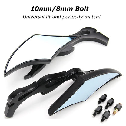 Black Motorcycle Mirrors For Harley Touring Street Glide Road King Softail Dyna