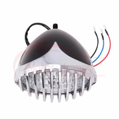 Motorcycle Headlight Finned Grill For Harley Chopper Bobber Cafe Racer