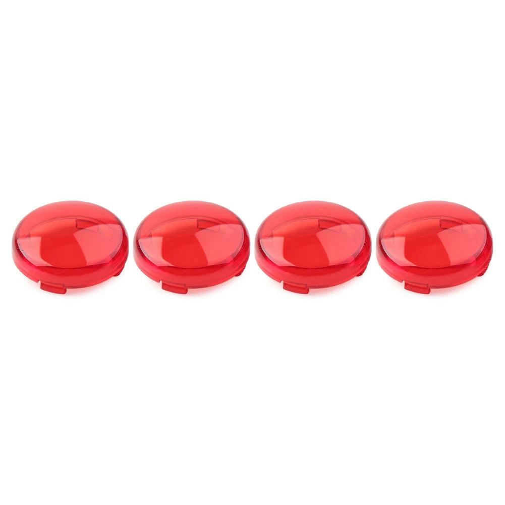 4x Turn Signal Lens Light Cover Guard Red For Harley Touring Softail Dyna Fatboy