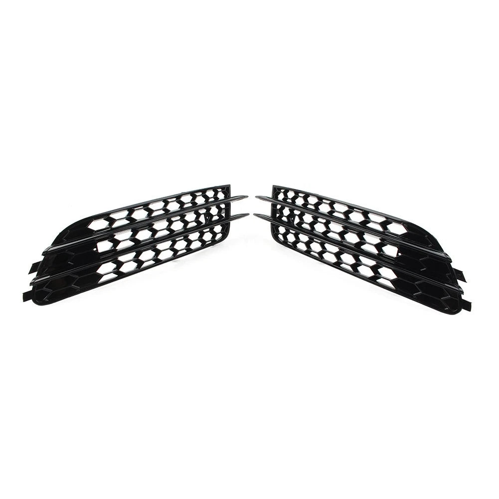 1 Pair Front Bumper Honeycomb Mesh Fog Light Grille Cover For Audi A6 C7 Sedan