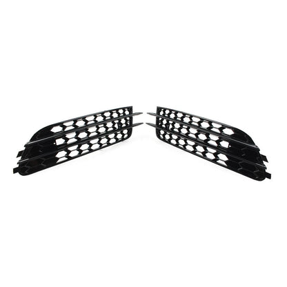 1 Pair Front Bumper Honeycomb Mesh Fog Light Grille Cover For Audi A6 C7 Sedan