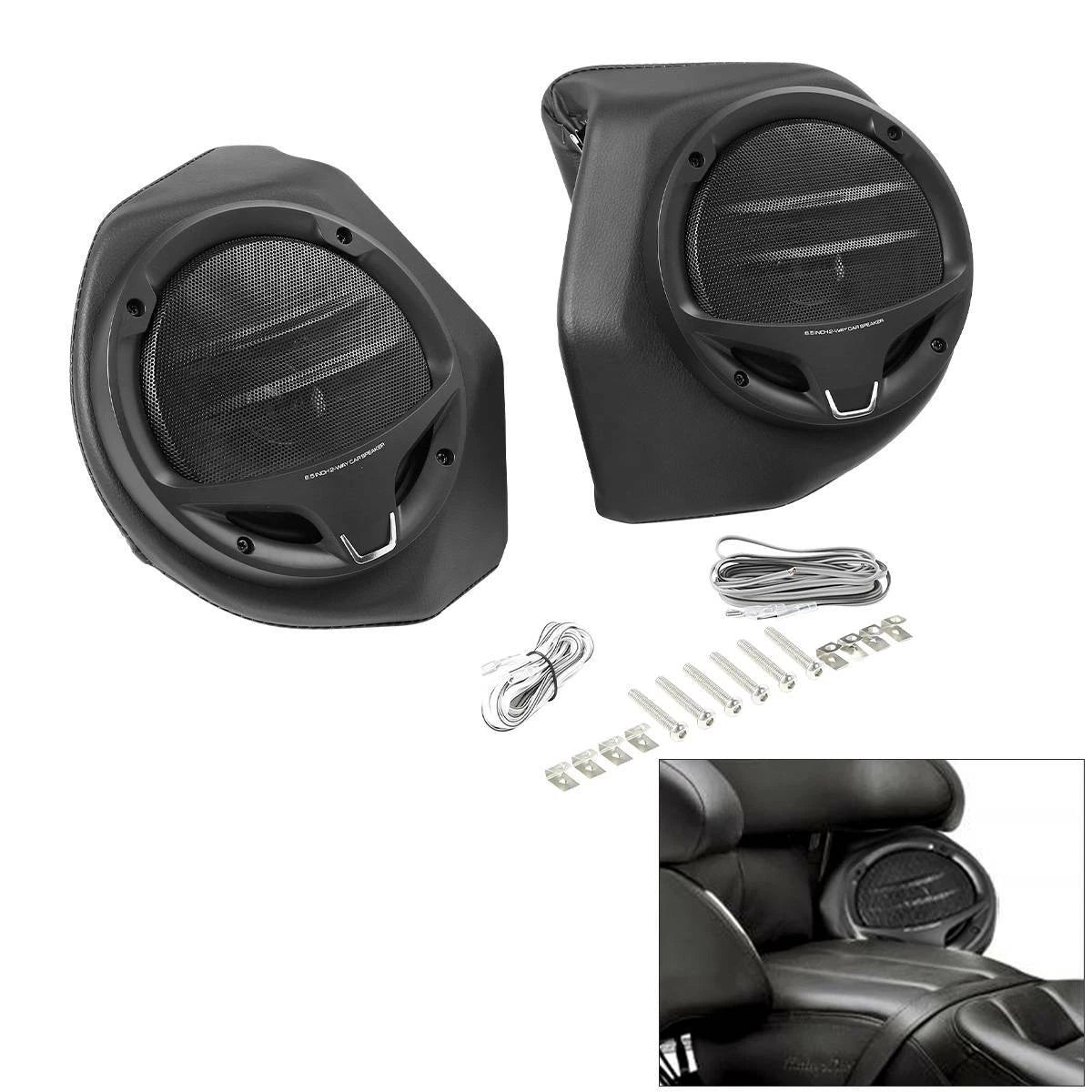 King Trunk Speakers Fit For Harley Trunk Electra Road Glide King 2014-Up Black
