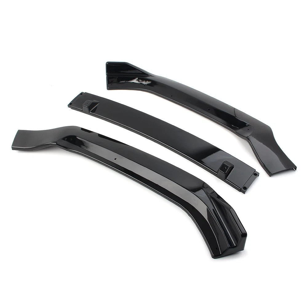 US 3pcs/set Front Bumper Lip Spoiler Kit For Audi A4 2017-2018 Glossy Black