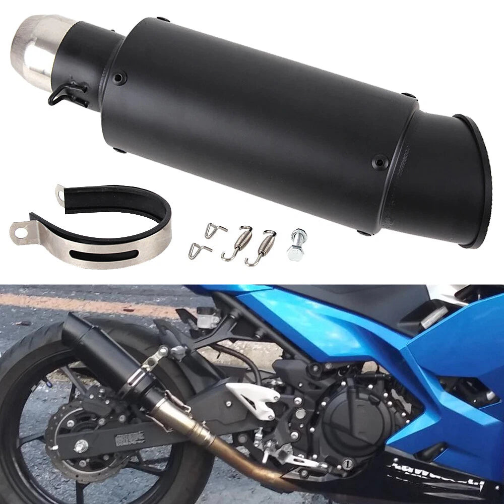 Motorcycle Exhaust Muffler Pipe Slip-On Universal For YZF R6 R1 GSXR 750 CBR600