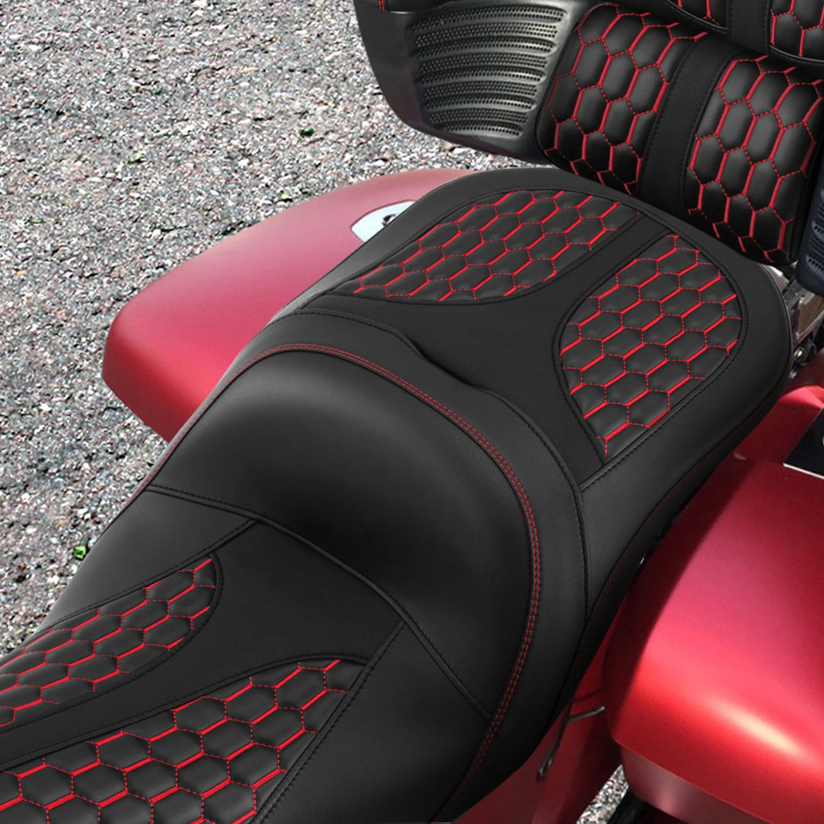 Black Red Rider Passenger Seat Fit For Indian Chieftain 14-25 Dark Horse 16-25